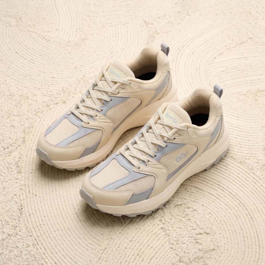 Men's Lace-up Sports Shoes - Beige