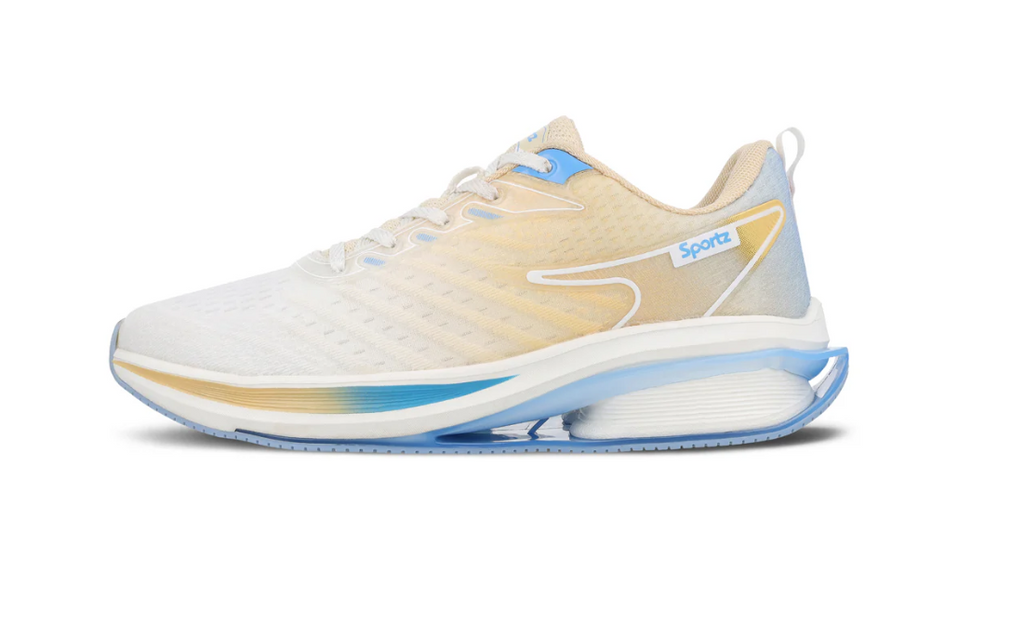 Men's Lace-up Sports Shoes - Beige White