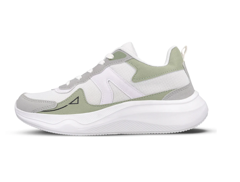 Men's Lace-up Sports Shoes - White Green