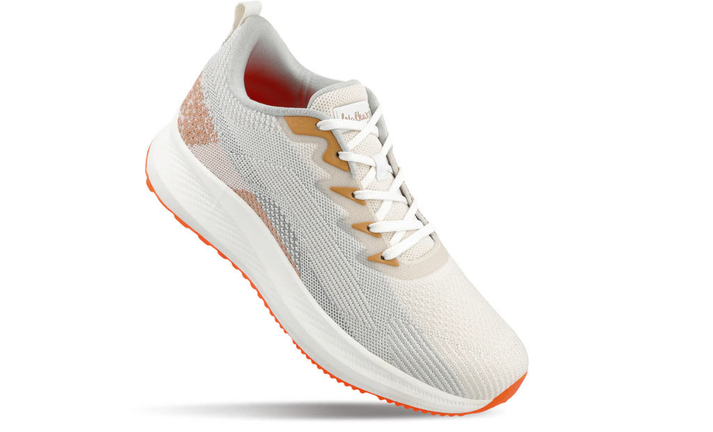 Men's Lace-up Sports Shoes - White Beige